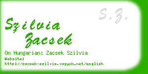 szilvia zacsek business card